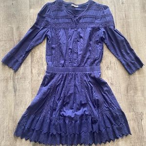 Tularosa navy blue dress eyelet button Cleobella / Jen’s Pirate booty look alike